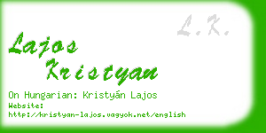 lajos kristyan business card