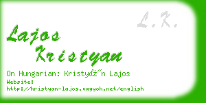 lajos kristyan business card